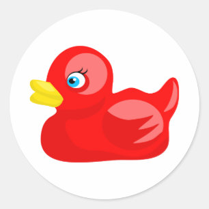 Red Rubber Duck Classic Round Sticker