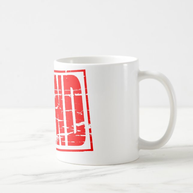 Red rubber stamp effect Pfand Coffee Mug (Right)