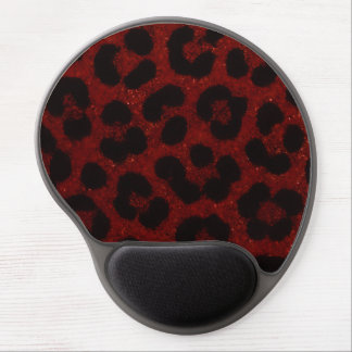 red ruby animal print computer mouse pad