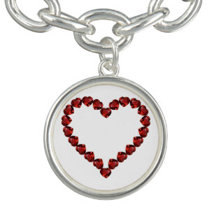 Red Ruby Gemstone Heart Bracelet