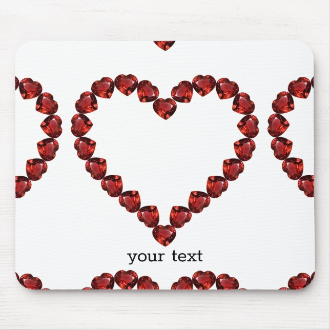 Red Ruby Gemstone Heart Mouse Pad (Front)