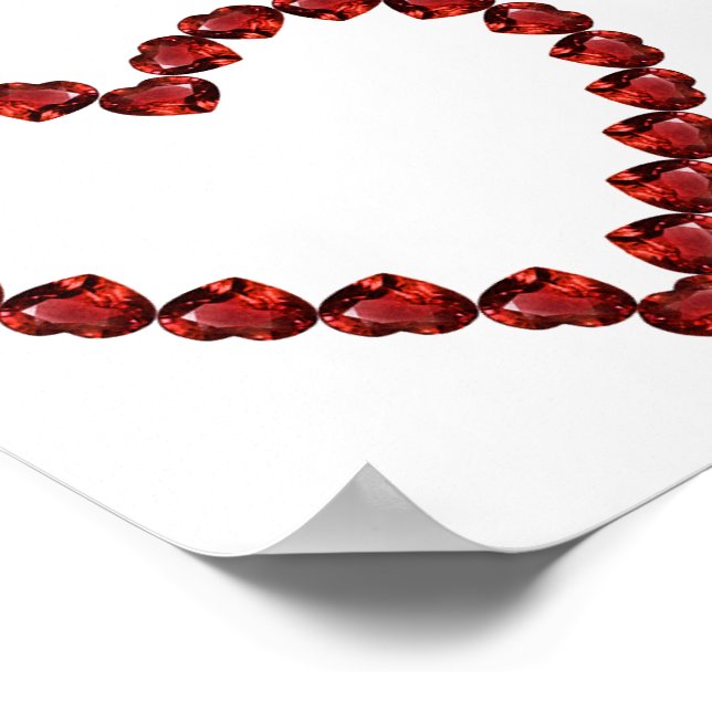 Red Ruby Gemstone Heart Poster (Corner)