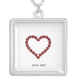 Red Ruby Gemstone Heart Silver Plated Necklace
