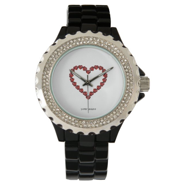 Red Ruby Gemstone Heart Watch (Front)