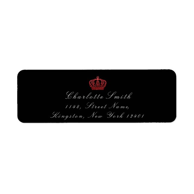 Red Ruby Glitter RSVP Crown Princess Bridal Black Label (Front)