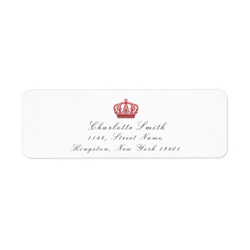 Red Ruby Glitter RSVP Crown Princess Bridal Label