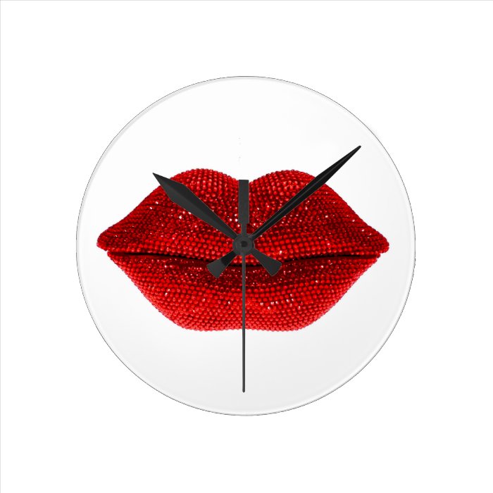 Red Ruby Lips Clocks