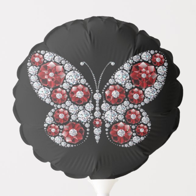 Red Ruby Rhinestone Butterfly Balloon (Front)
