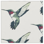 Red ruby throated hummingbird Fabric