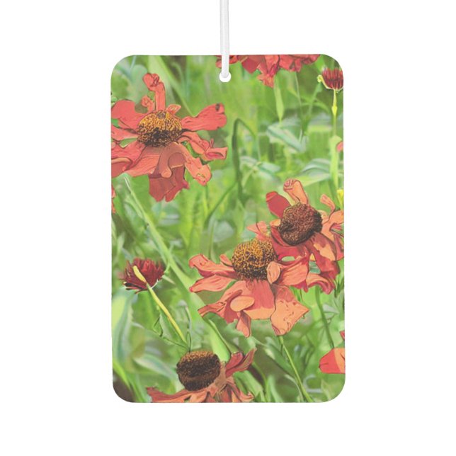 RED RUDBECKIA FLOWERS AIR FRESHENER (Front)