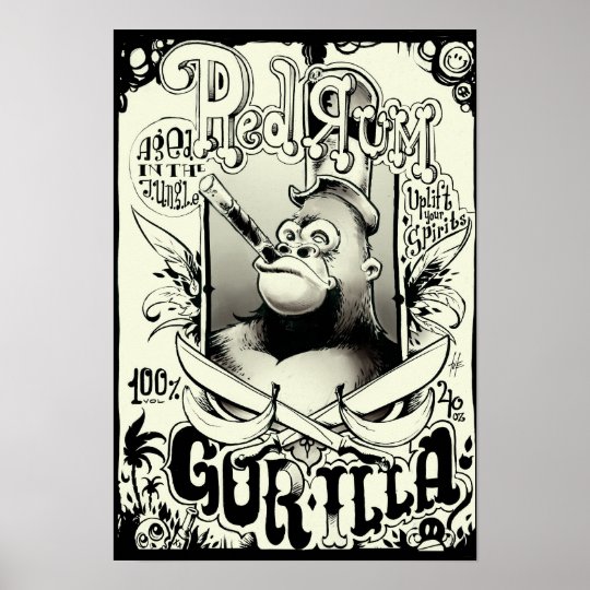 Red Rum Gorilla Poster Zazzle