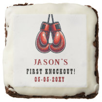 Red Rumble First Knockout Boxing Birthday Brownie