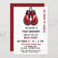 Red Rumble First Knockout Boxing Birthday Invitation | Zazzle