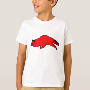 Red Running Raccoon apparel T-Shirt