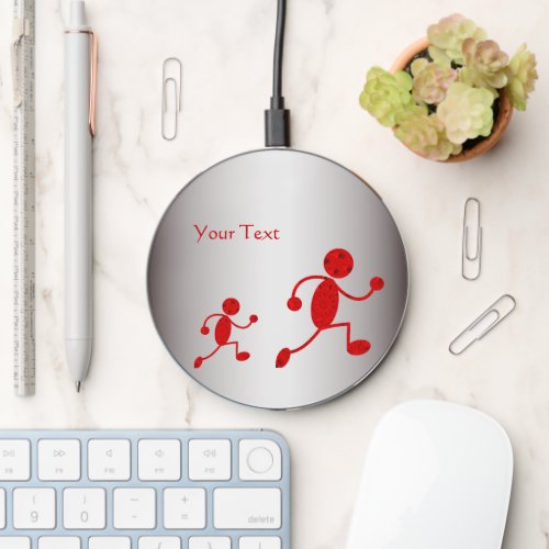 Red Running Stick Man Wireless Charger