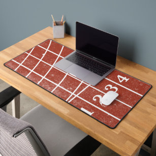 Red Running Track Distressed Style Desk Mat