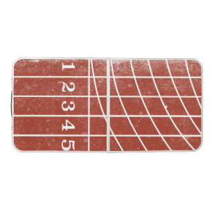 Red Running Track Distressed Style Folding Table