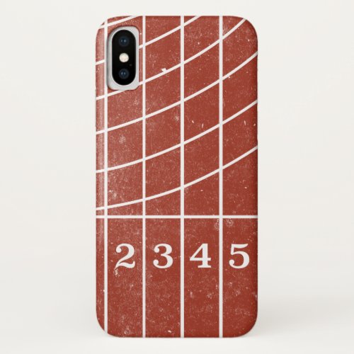 Red Running Track Distressed Style iPhone X Case