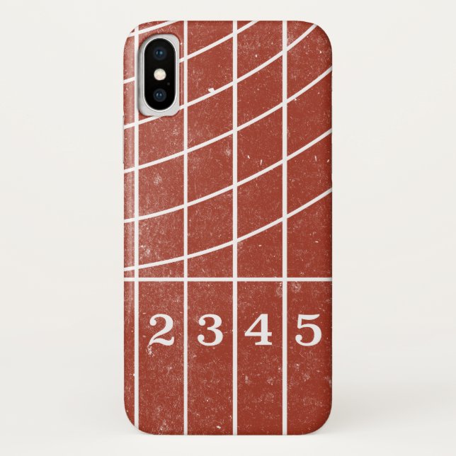 Red Running Track Distressed Style iPhone X Case (Back)