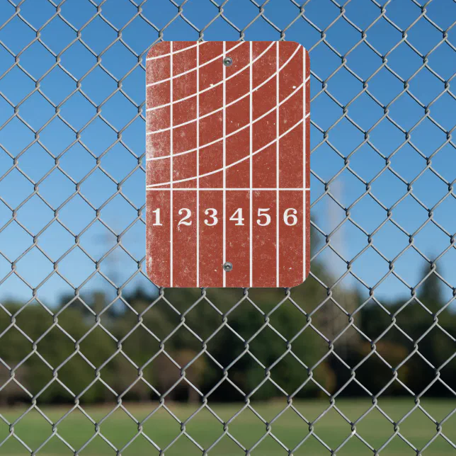 Red Running Track Distressed Style Metal Sign | Zazzle