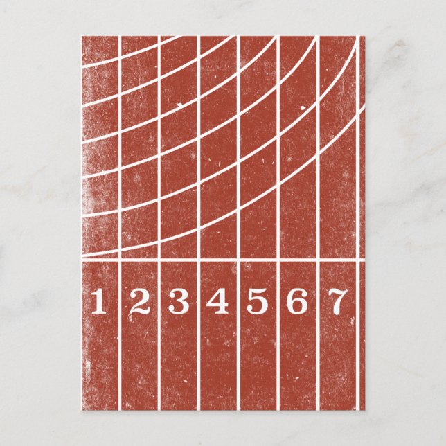 Red Running Track Distressed Style Postcard (Front)