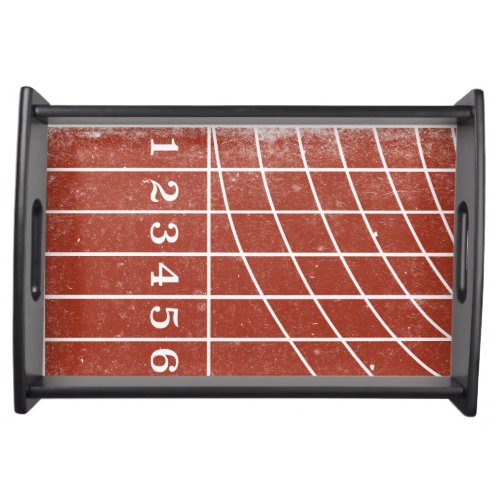 Red Running Track Distressed Style Serving Tray
