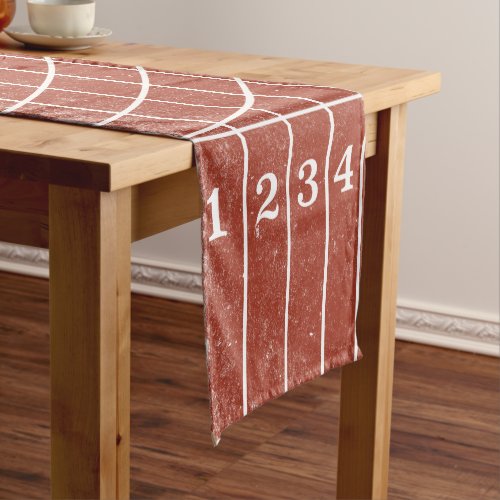 Red Running Track Distressed Style Short Table Runner