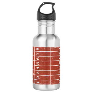 Red Running Track Distressed Style Water Bottle