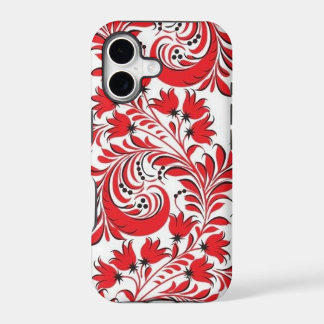 Red Russian Khokhloma iPhone 17 Case