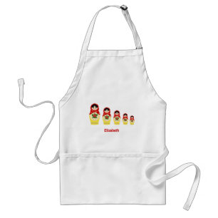 Red russian matryoshka nesting dolls adult apron
