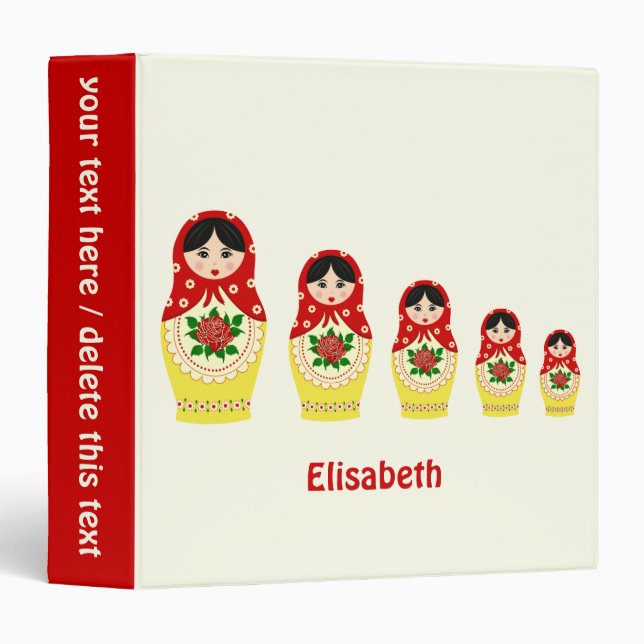 Red russian matryoshka nesting dolls binder (Front/Spine)