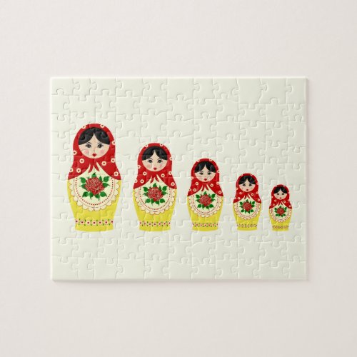 Red russian matryoshka nesting dolls jigsaw puzzle