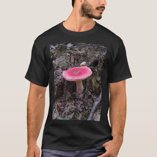 Red Russula Mushroom Photo Print T_Shirt