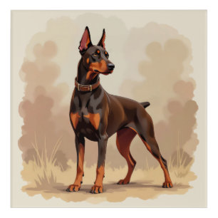 Red Rust Brown Doberman Pinscher Dog Acrylic Print