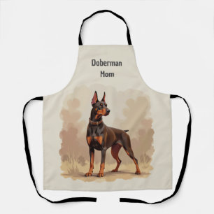 Red Rust Brown Doberman Pinscher Dog Apron