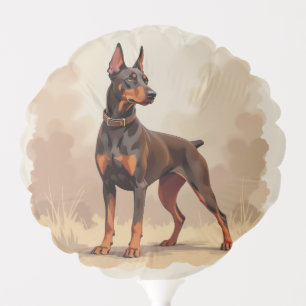 Red Rust Brown Doberman Pinscher Dog Balloon