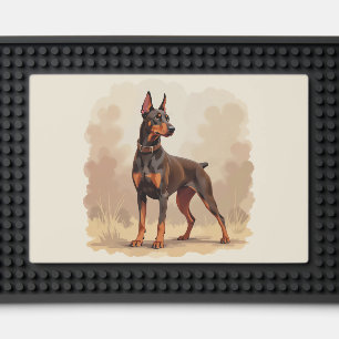 Red Rust Brown Doberman Pinscher Dog Bar Mat