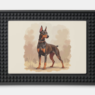Red Rust Brown Doberman Pinscher Dog Bar Mat