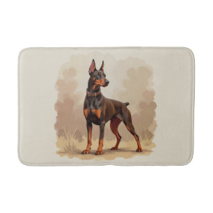 Red Rust Brown Doberman Pinscher Dog Bath Mat