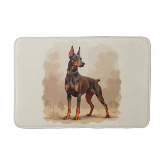 Red Rust Brown Doberman Pinscher Dog Bath Mat