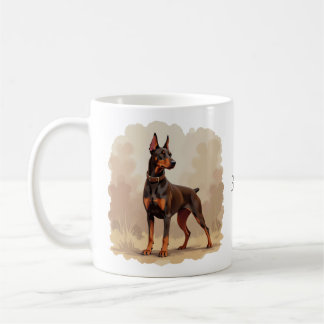 Red Rust Brown Doberman Pinscher Dog Coffee Mug
