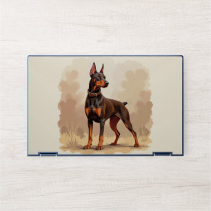 Red Rust Brown Doberman Pinscher Dog HP Laptop Skin