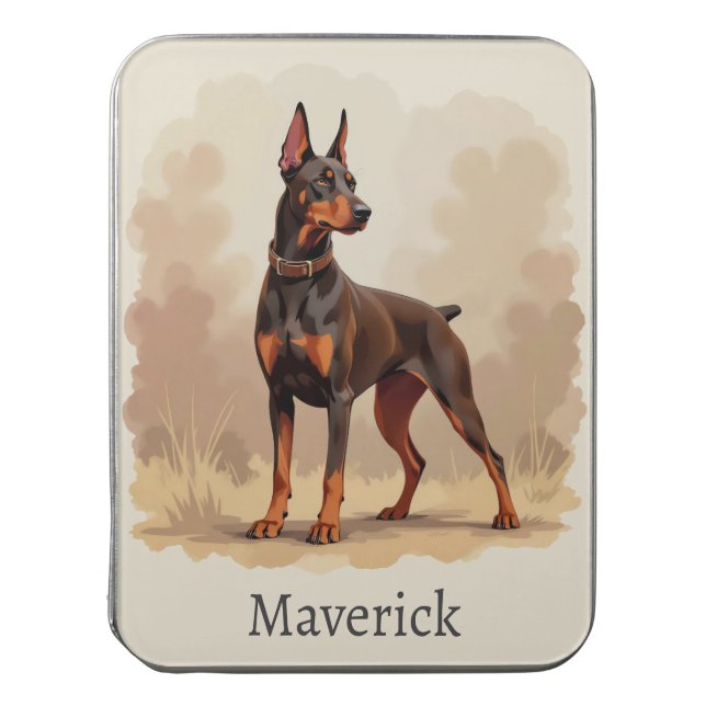 Red Rust Brown Doberman Pinscher Dog Jigsaw Puzzle (Lid Vertical)