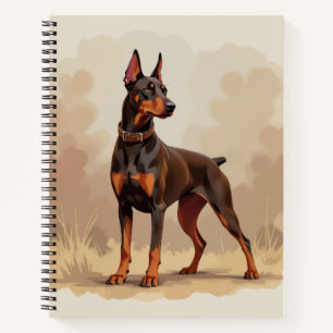 Red Rust Brown Doberman Pinscher Dog Notebook