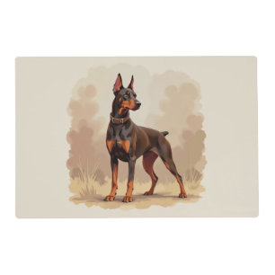 Red Rust Brown Doberman Pinscher Dog Placemat