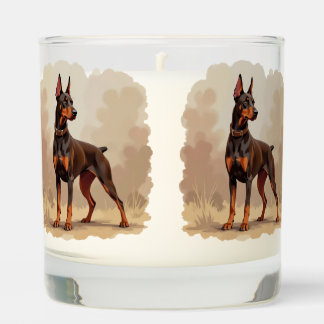 Red Rust Brown Doberman Pinscher Dog Scented Candle