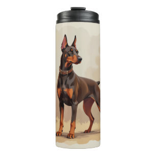 Red Rust Brown Doberman Pinscher Dog Thermal Tumbler