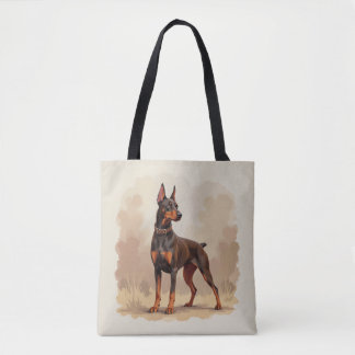 Red Rust Brown Doberman Pinscher Dog Tote Bag