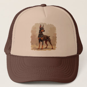 Red Rust Brown Doberman Pinscher Dog Trucker Hat