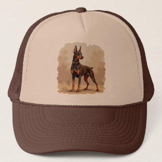 Red Rust Brown Doberman Pinscher Dog Trucker Hat